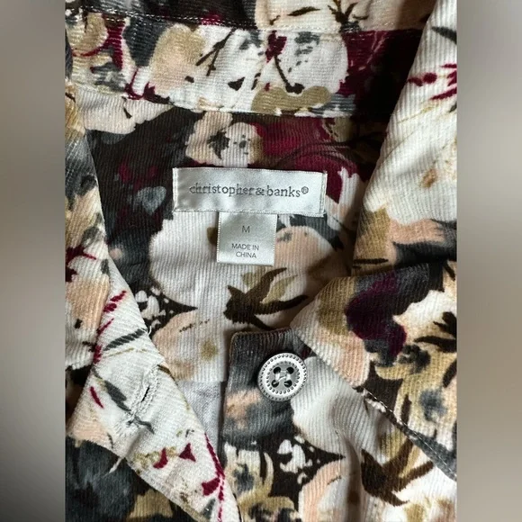 Christopher & Banks Floral Corduroy Button Up Jacket 
Size M - Picture 5 of 8